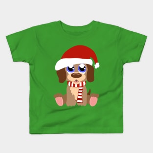 Santa Puppy Kids T-Shirt